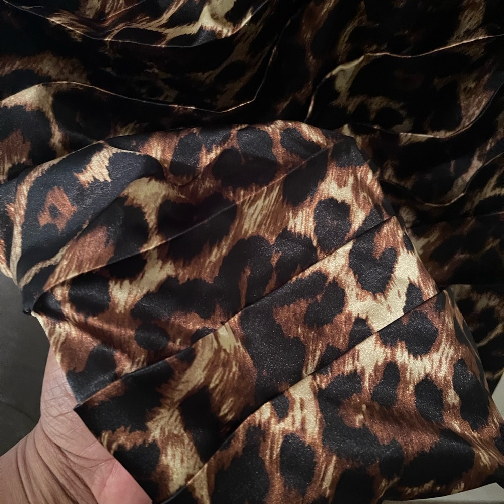 Snap Plus Size Womens zipper sides animal print cold shoulder dress size 16W pre - Picture 8 of 14